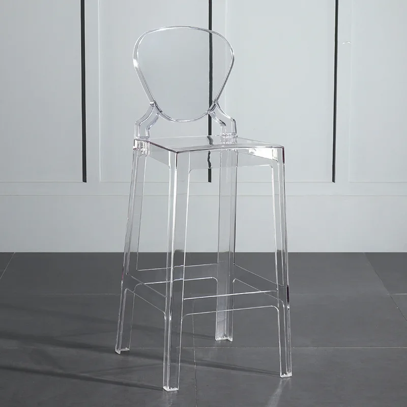 Acrylic Transparent Bar Chair High Stool Nordic Style Crystal Bar Stool