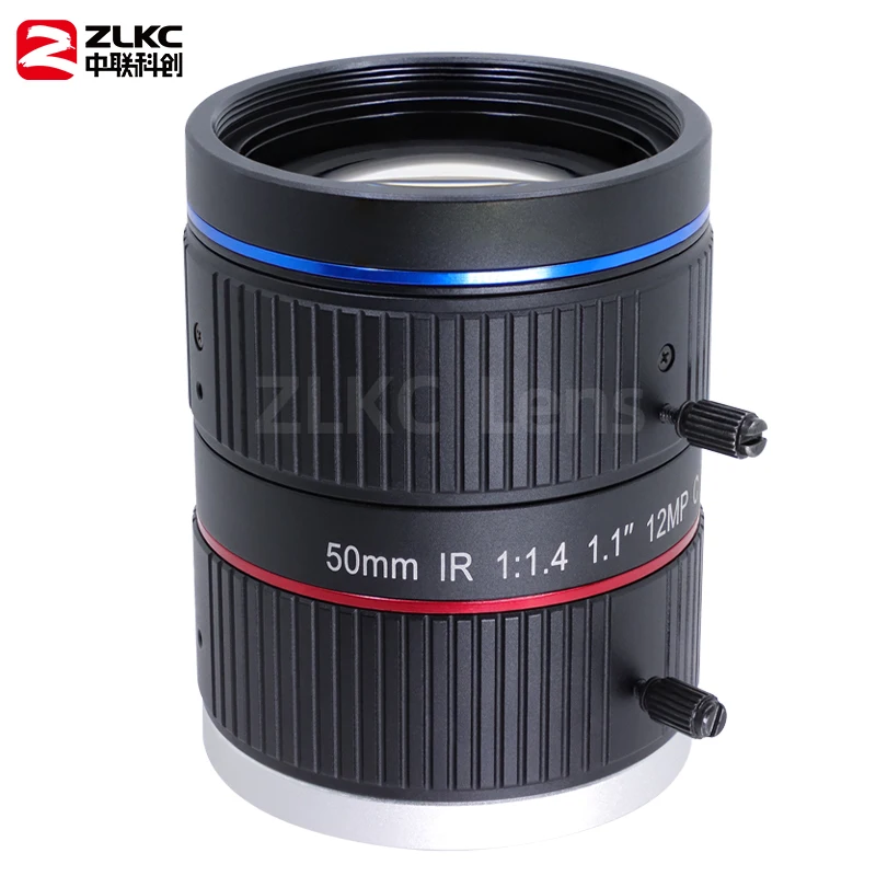 50mm Lens with IR 1.1Inch Surveillance F1.4 C Mount 12Megapixel ITS Lens Fixed Focus High Resolution for Road Monitoring Cameras