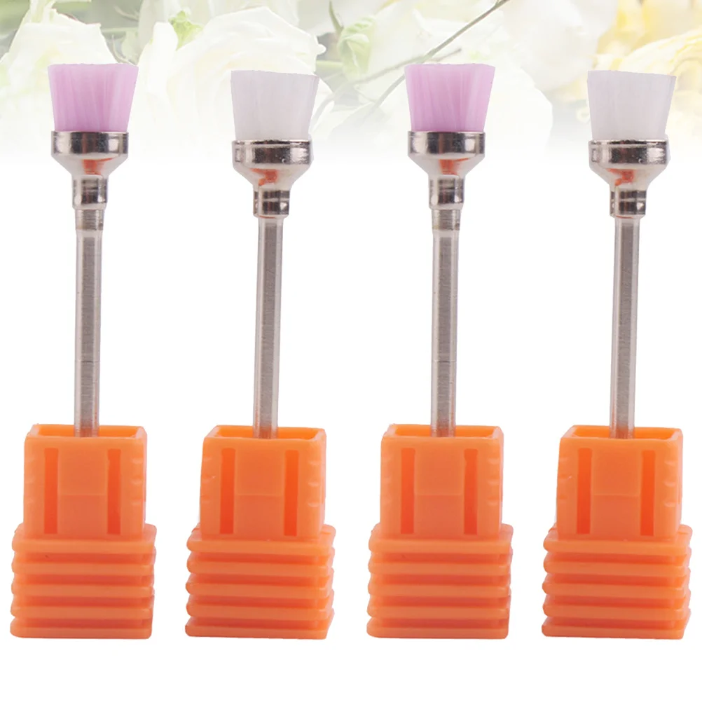 4 個のネイル研磨ブラシプロフェッショナルマニキュアクリーニングツールほこりや汚れの除去用ポータブルネイルアートアクセサリーセット