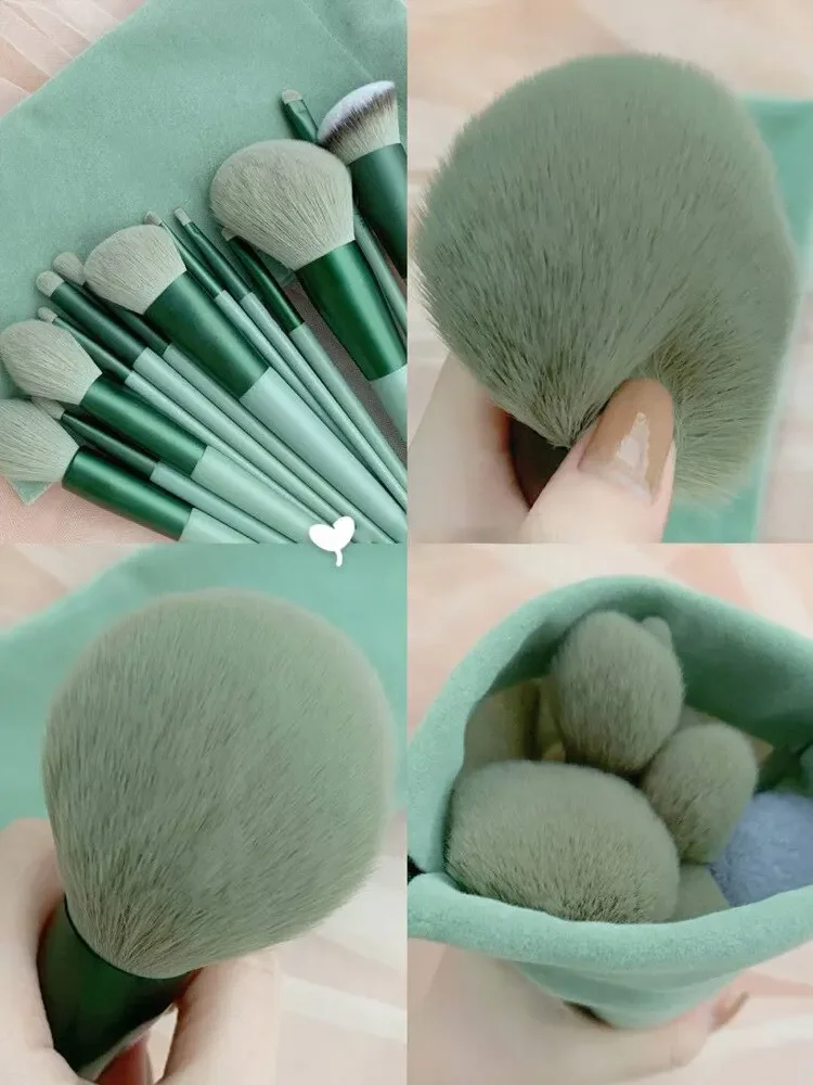 13 PCS Makeup Brushes Portable  Set Eye Shadow Foundation Women Cosmetic Brush Eyeshadow Blush Beauty Soft Make Up Tools Bag