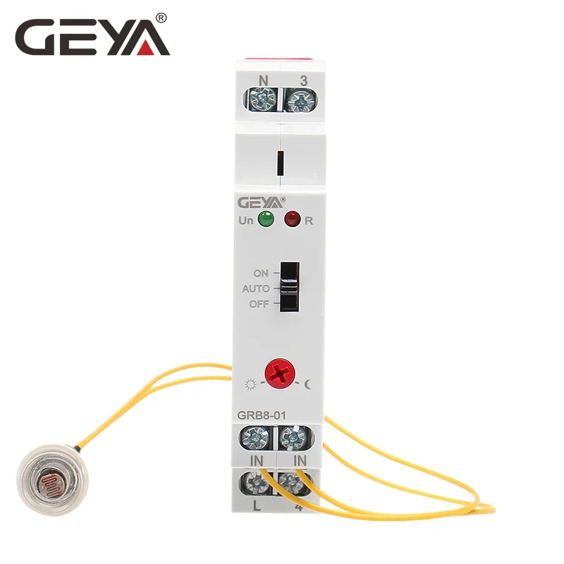 GEYA GRB8-01/02 alacakaranlık anahtarı AC110V-240V sokak işık sensörü Din ray modüler röle 16A otomatik anahtarlama