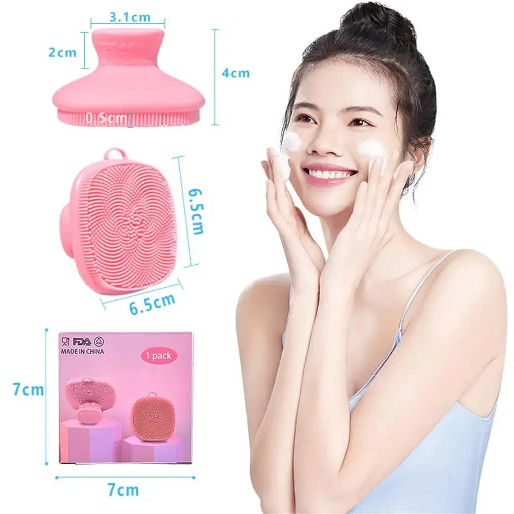 Handmatige siliconen reinigingsborstel, vierkante waterdichte exfoliërende schoonheidsborstel voor het verwijderen van mee-eters, gezichts- en lichaamsmassageborstel