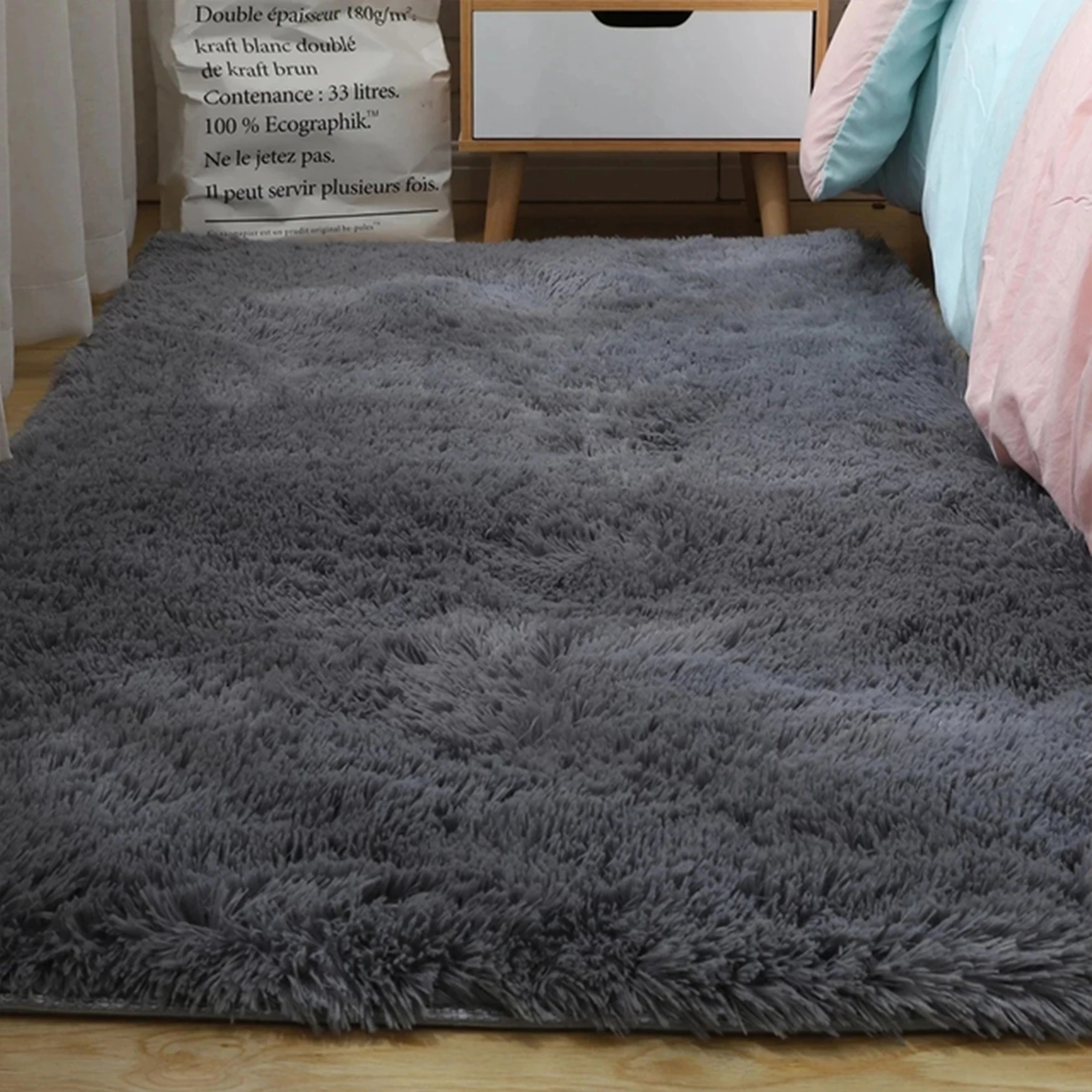 

RULDGEE Fluffy Carpet for Livingroom Plush Rug Bed Floor Mats Anti-slip Alfombra Home Decor Rugs Soft Velvet Kids Room Blanket