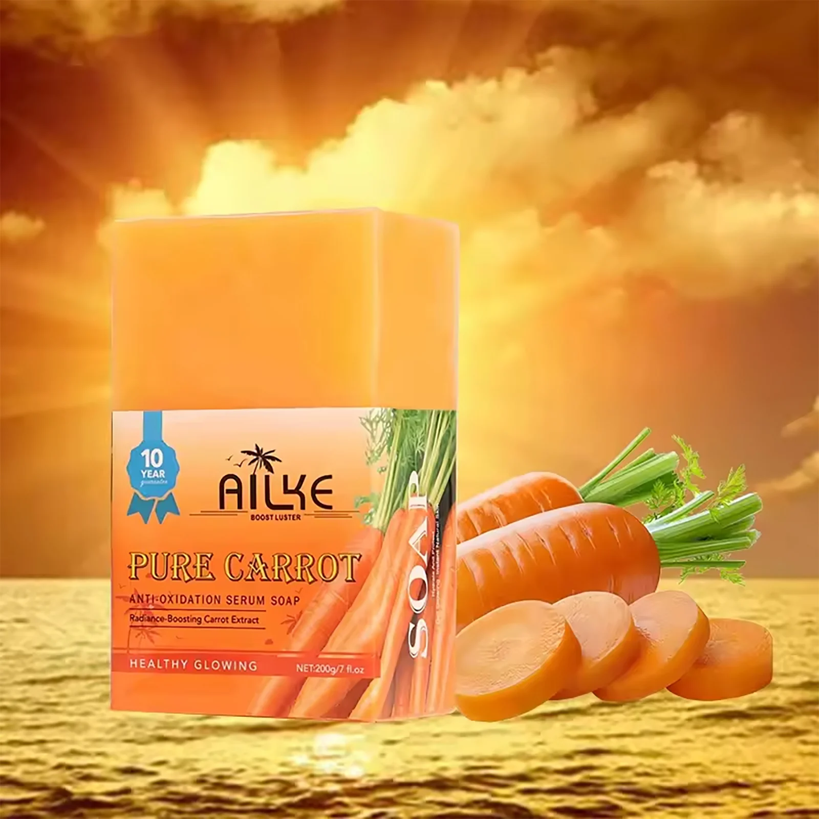 AILKE Pure Carrot Anti-Oxidation Serum Soap, Cleaning Stains, Skin Brightening Soap Bar, With Vitamin C