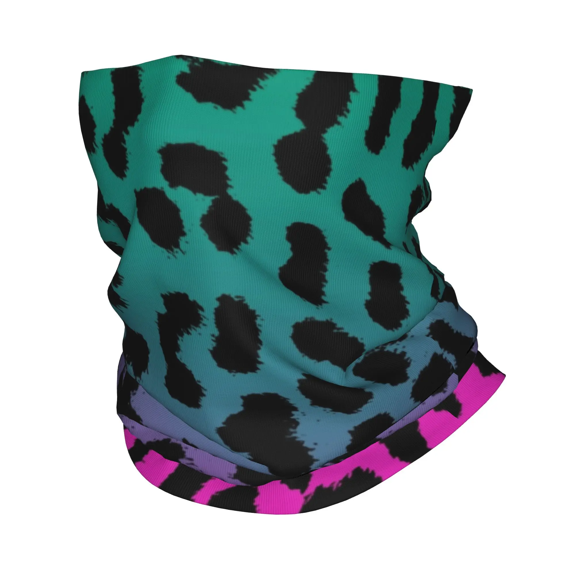 Cheetah Pattern In Unicorn Rainbow Colors Leopard Bandana Neck Gaiter Running Women Wrap Scarf  Headband Warmer Face Scarf Cover