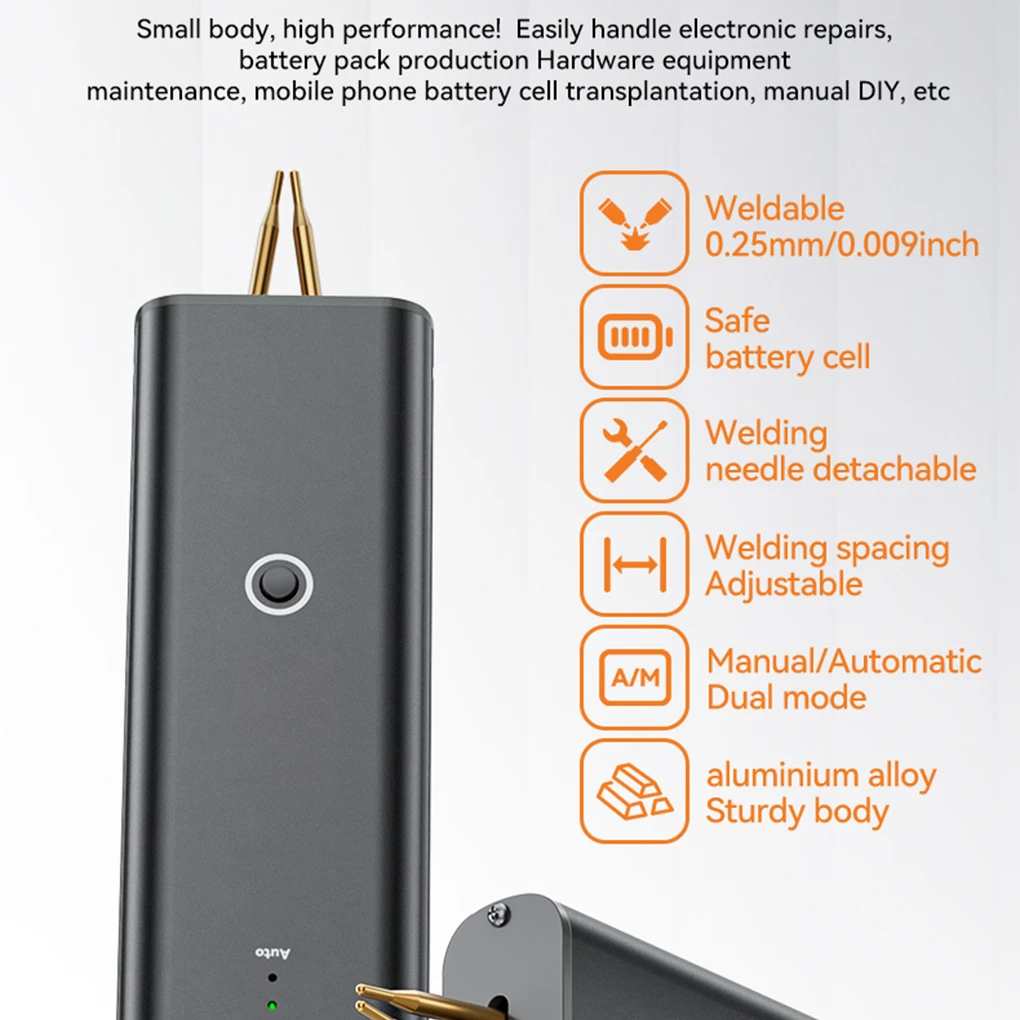 Handheld Portable Digital Display Mini Spot Welding Machine 11 Gears Spot Welder Adjustable Automatic Trigger for 18650 Battery