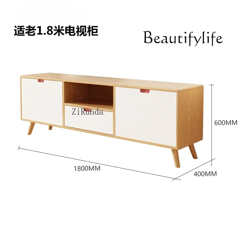 노인 친화적인 가구 노인 거실 가구 심플한 원목 수납 일체형 TV 캐비닛