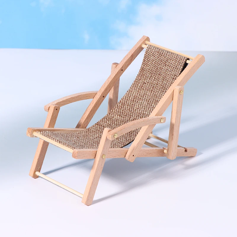 Mini Chaise Longue Vintage En Bois Pour Maison De Poupée – échelle 1/12, Faite Main Meuble Poupée Cottage