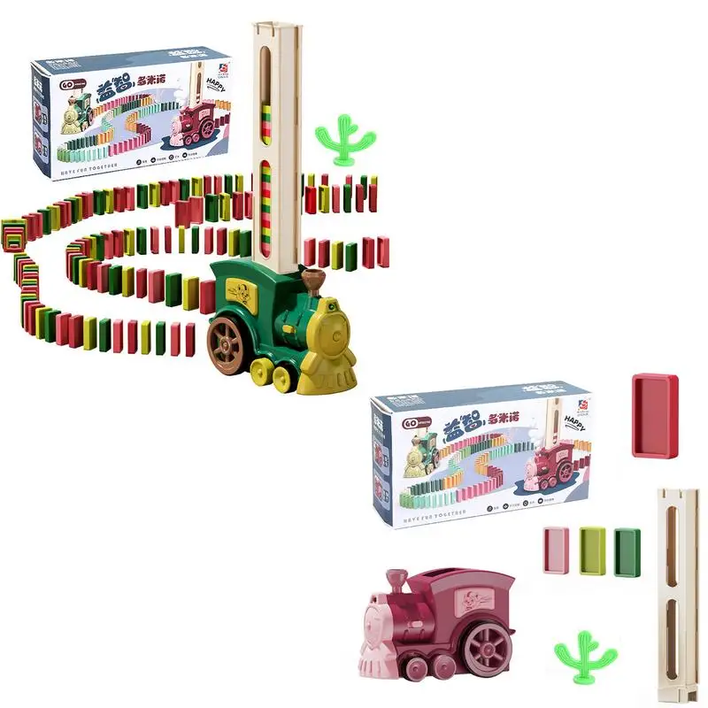 Jeu de blocs de Train dominos pour enfants de 3 à 8 ans, Train électrique automatique avec Simulation de son