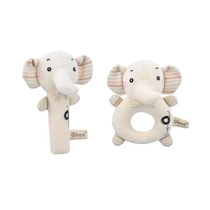 Brinquedo de algodão para bebês chocalho de mão orgânico bebê brinquedo calmante chocalho infantil