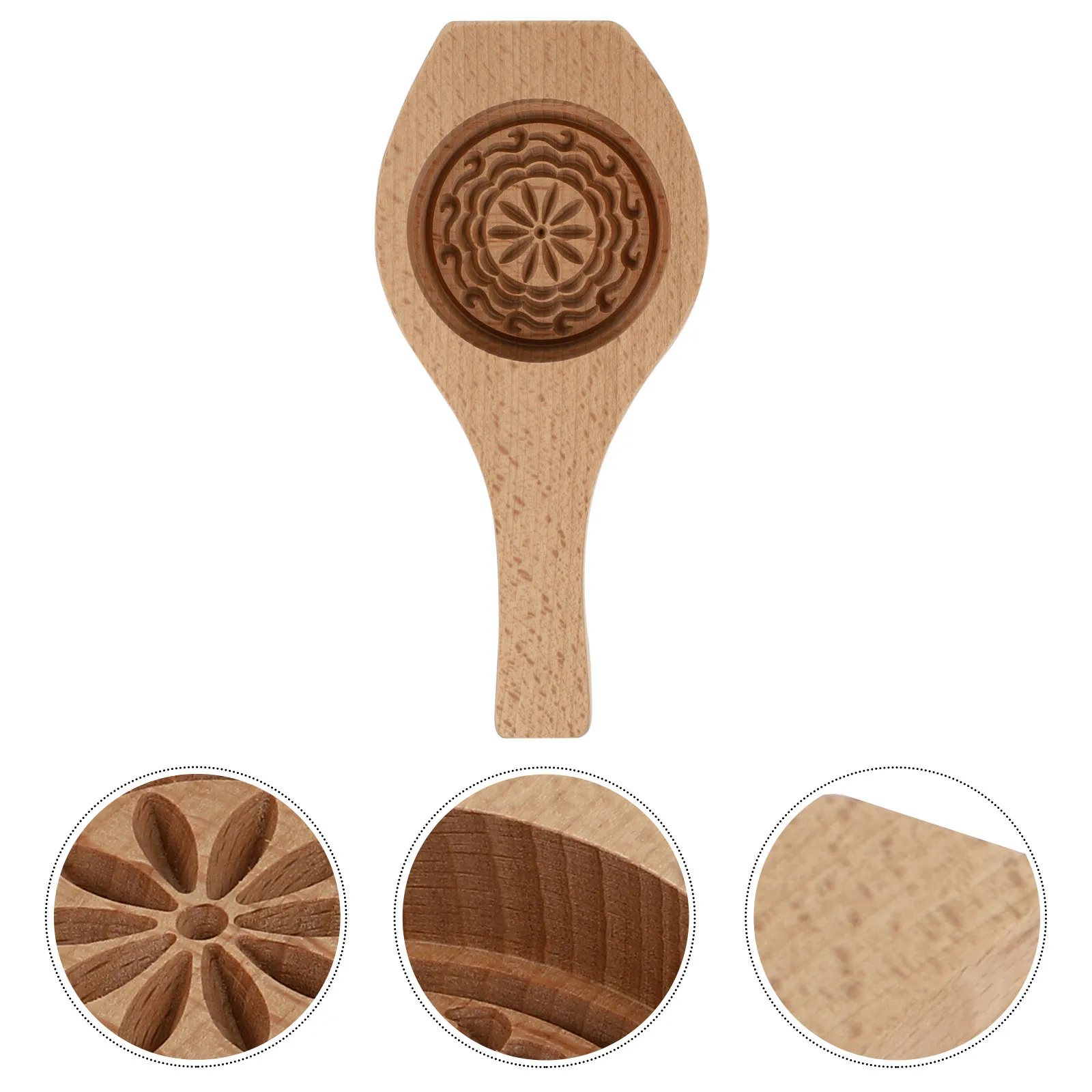 

CIYODO Wooden Pastry Mold Baking Moon Cake Shape Flower Design Tool for Homemade Desserts