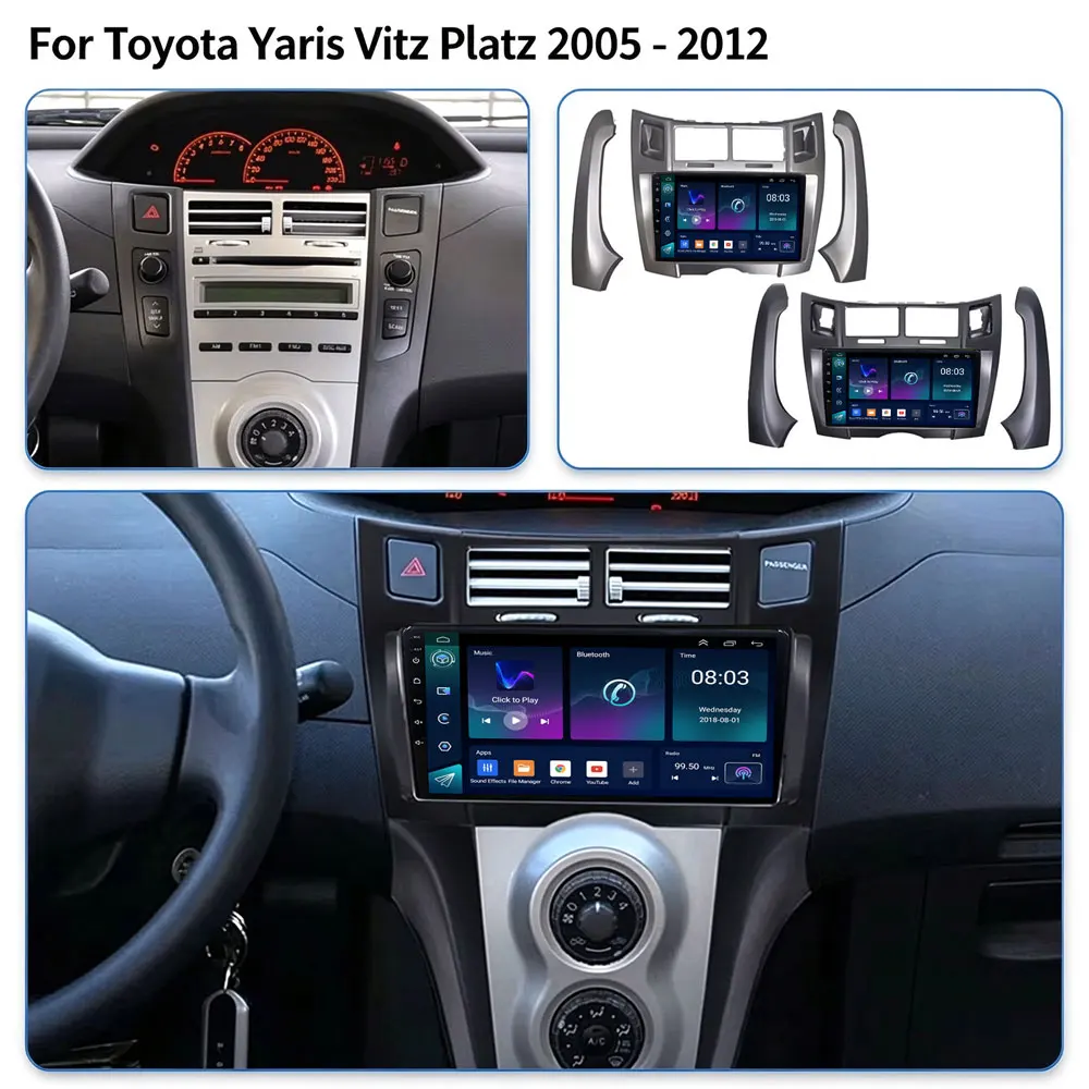 Cortex-A76 Octa-Core Android 16 For Toyota Yaris 2005 2006 2007 2008 2009 2010 2011 Car Radio Multimedia Player Car GPS 9 inch