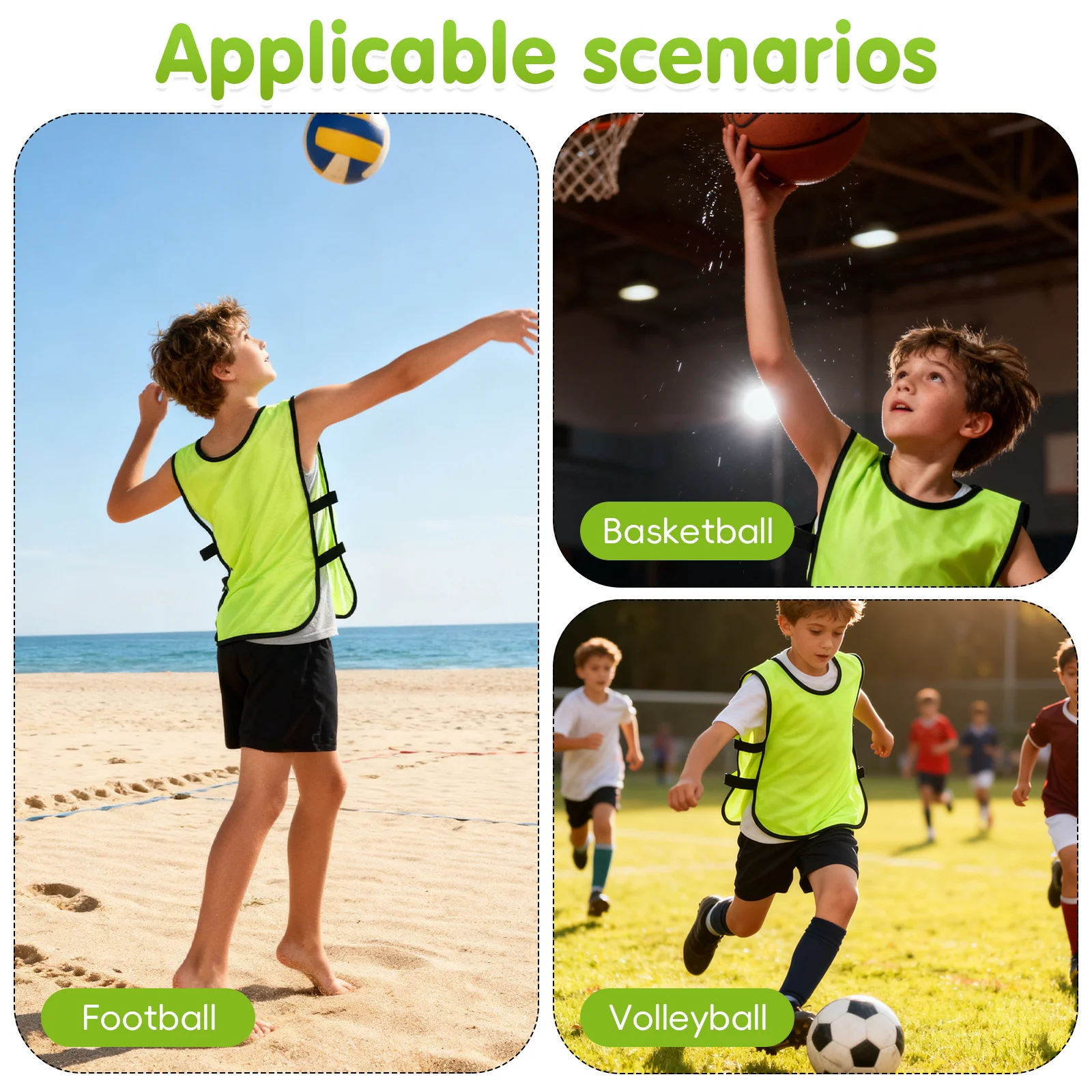 6 قطعة سترة كرة القدم للشباب تنفس التدريب Pinnies Scrimmage سترة خفيفة الوزن ممارسة كرة القدم المعدات الرياضية #2