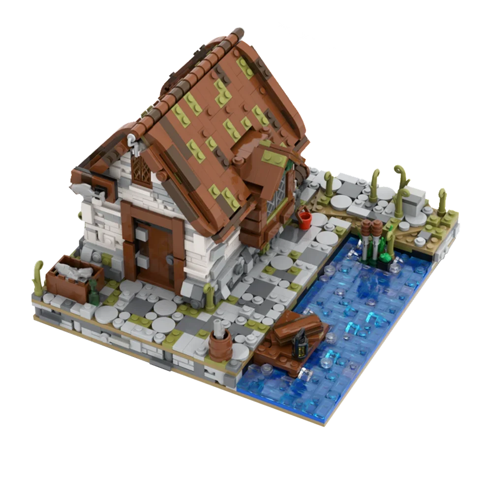 ชุดตัวต่อ Gobricks MOC บ้านชาวประมง สถาปัตยกรรม ชุดตัวต่อท่าเรือ บ้านโจรสลัด บาร์ราคูด้า ของเล่นเสริมพัฒนาการสำหรับเด็ก