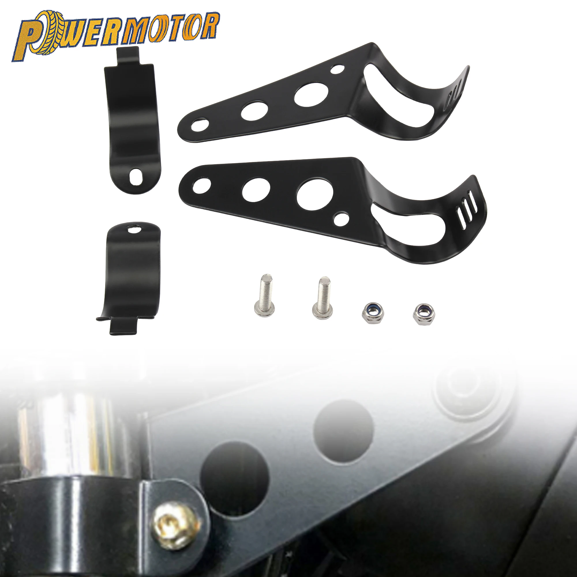 

5.75-7 Inch Motorcycle Headlight Mount Bracket Universal Fork Ear Chopper Headlamp Adjustable Holder Clamp Cafe Racer Modified
