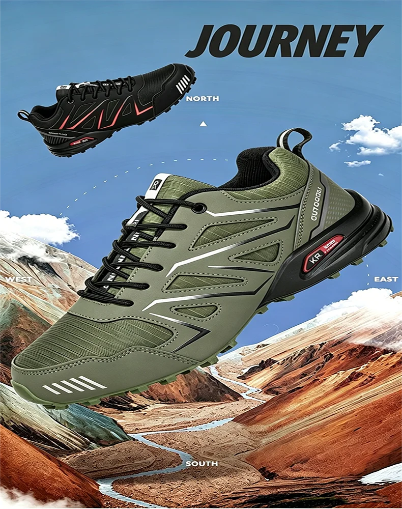 Hochwertige Herren-Wanderschuhe, Bequeme Outdoor-Wanderschuhe, Rutschfeste Sneakers, Berg- und Cross-Country-Fahrradschuhe – Detail 1