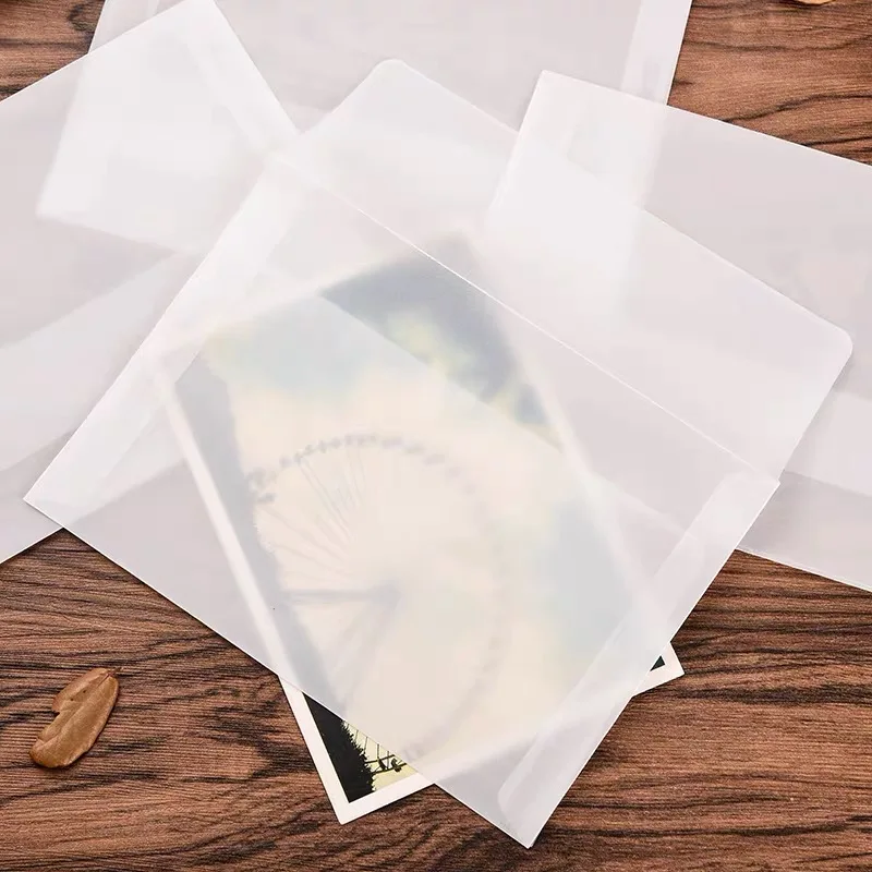 100pcs - Transparent Sulfuric Acid Paper Bags Optical Lens Jewelry Seed Stamp Button Packaging Envelope Paper Bag