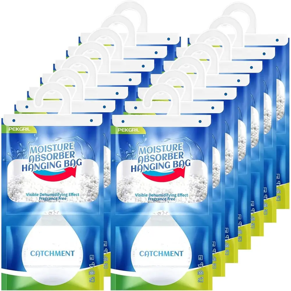 

Пакеты-влагопоглотители, 14 штук, 15 унций, подвесные мешочки, без ароматизаторов, 420 г/упаковка