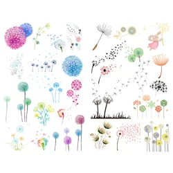 Aquarela Dandelion Decoração Adesivos, Bonito Estética, Livro Jornal Adesivos, Papelaria Scrapbooking, Adesivo Flocos Arte Suprimentos, 1 Pc