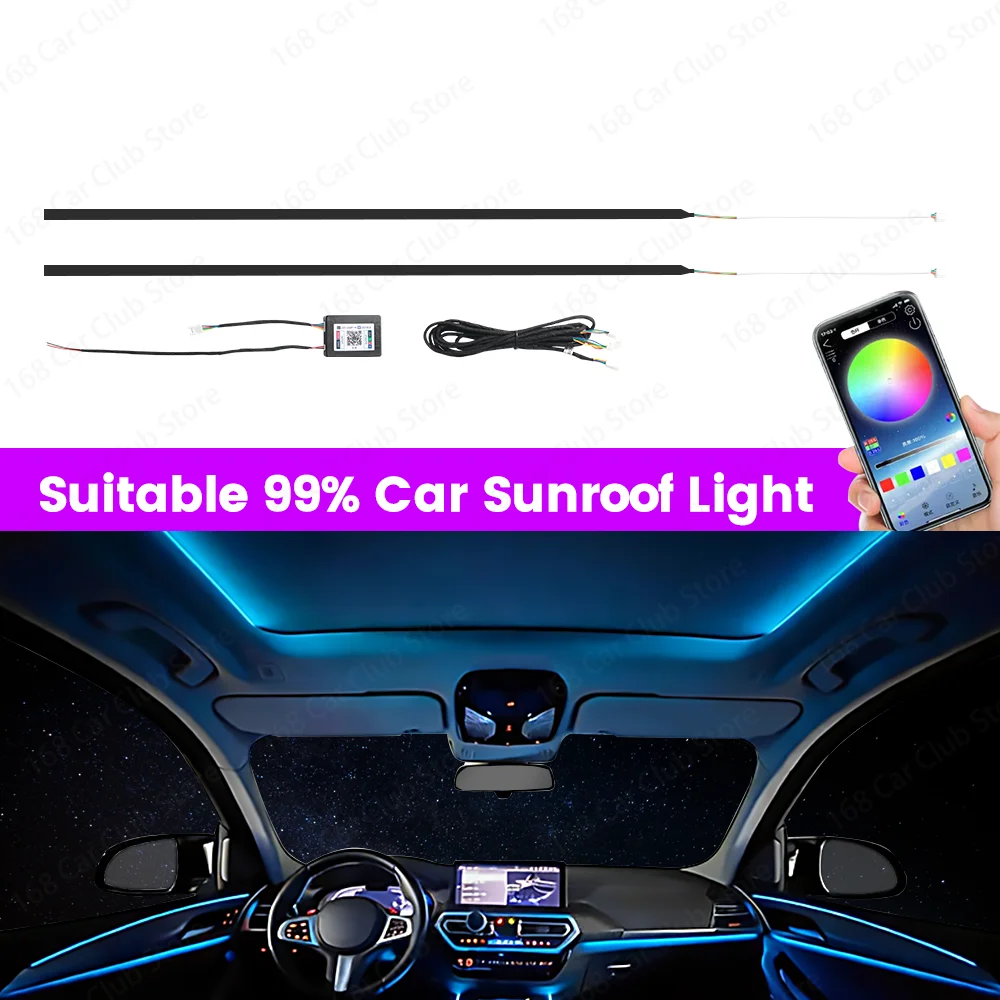 

APP Control Skylight 256 Colour LED Sunroof Light For Tesla Toyota Honda Audi Benz BMW Car Roof Ambient Light Atmosphere Lamp