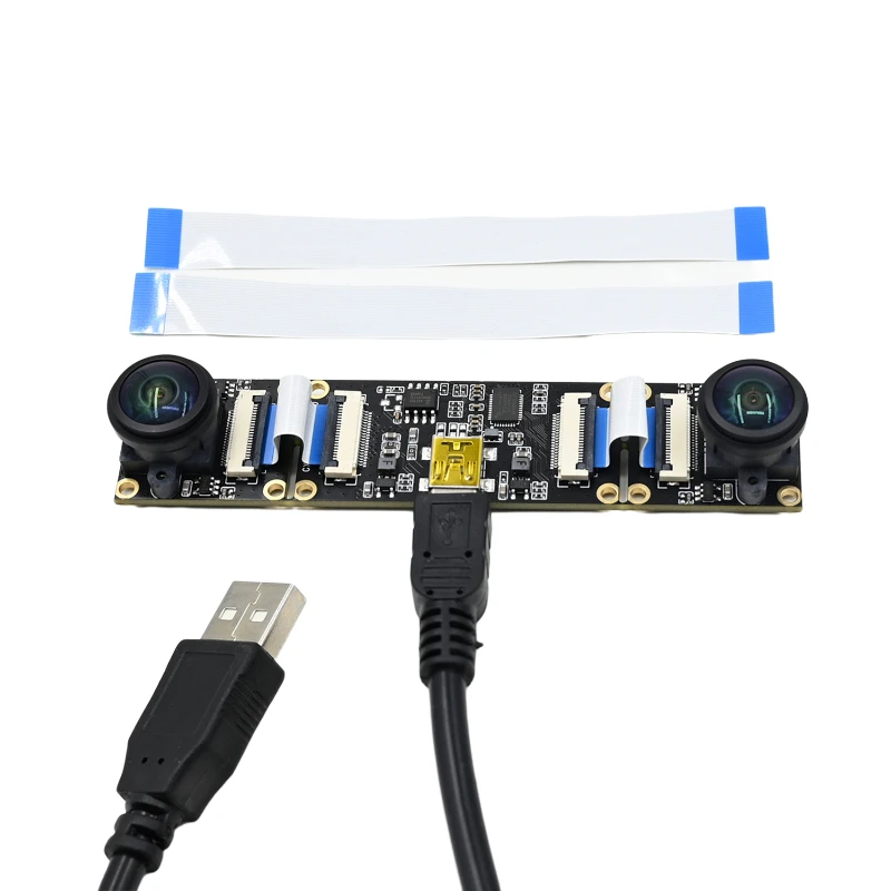 Modulo telecamera USB VR stereo 3D 720P con doppio obiettivo, 2560x720 30 fps, stesso fotogramma sincronizzato, linea di base regolabile, per Windows/Linux/Android