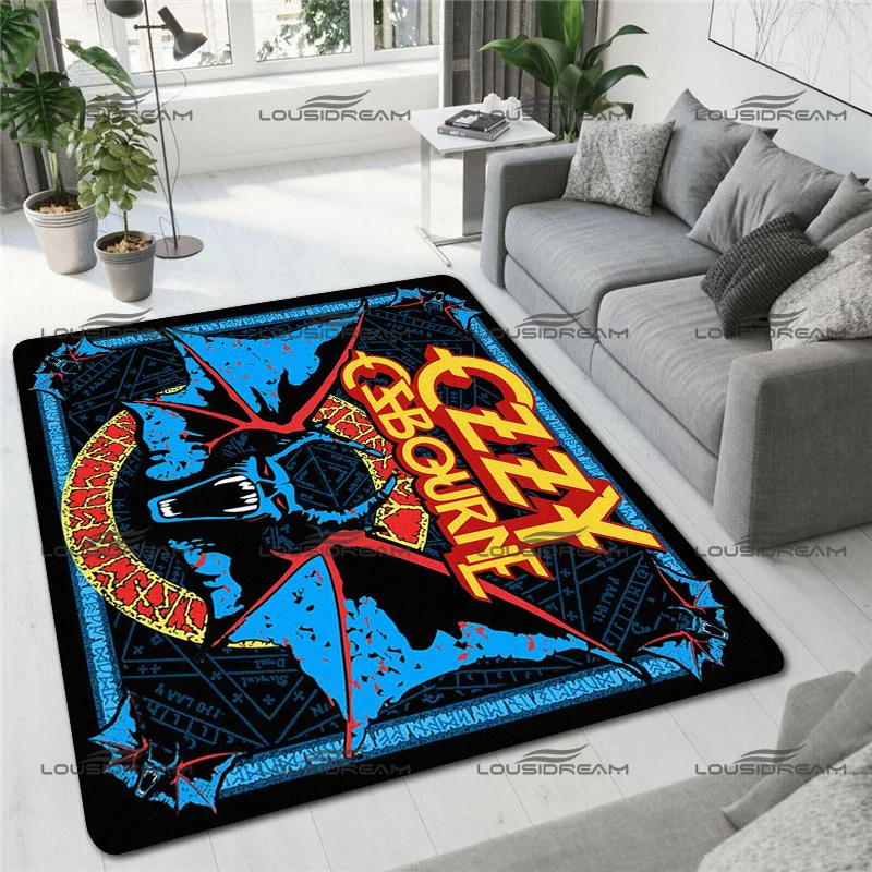 Metal Rocker Decorative Carpet Ozzy Osbourne Square Flannel Art Rug Modern Home Living Room Floor Mats Bedroom Carpet