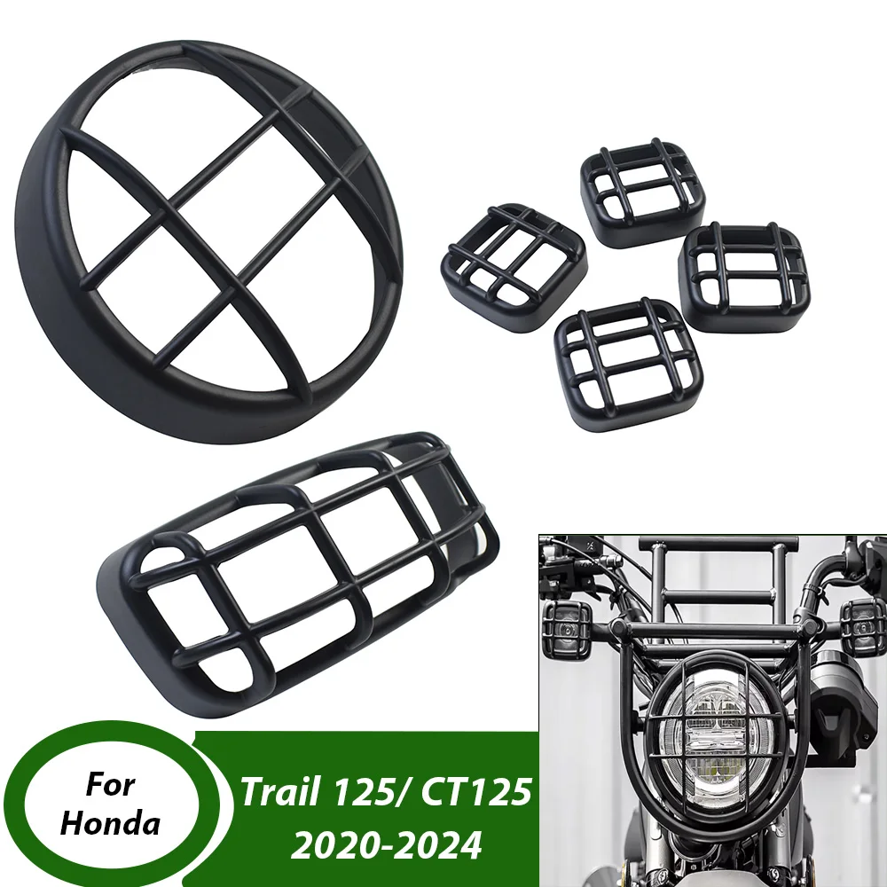 

Мотоциклетная матовая черная фара, указатель поворота, задний фонарь, гриль, крышка для Honda CT125 CT 125, Trail Hunter Cub 2020-2025, аксессуары