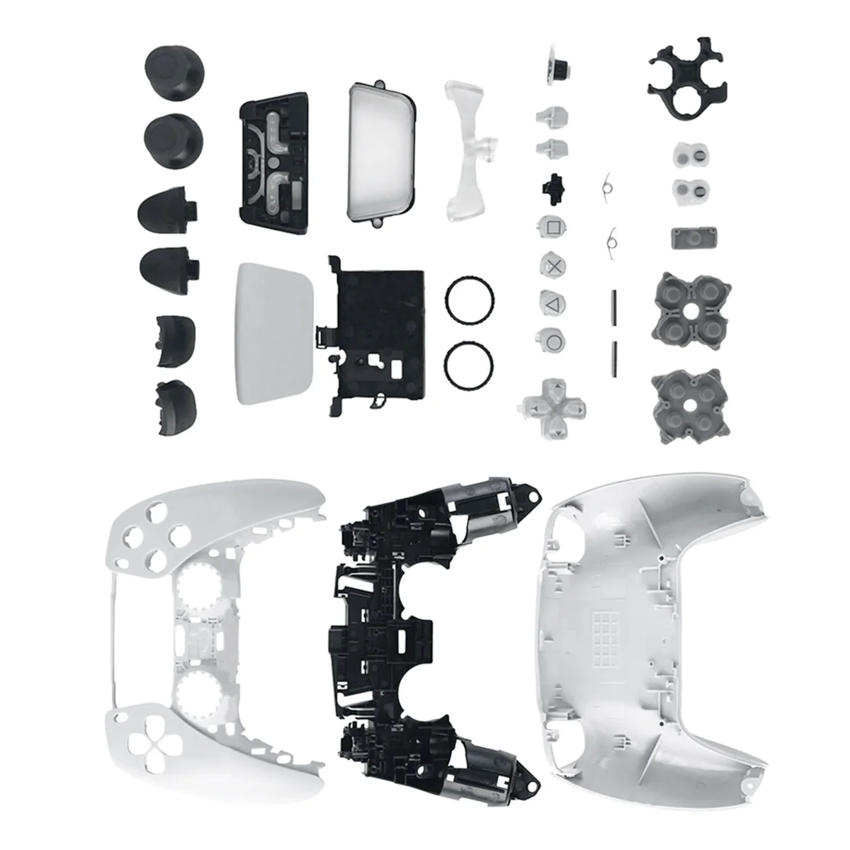 สําหรับ PS5 Controller เปลี่ยนเปลือกชุด BDM-030 ฝาครอบด้านหลังด้านหน้าพร้อม Conductive Pad สําหรับ P5 Gamepad B