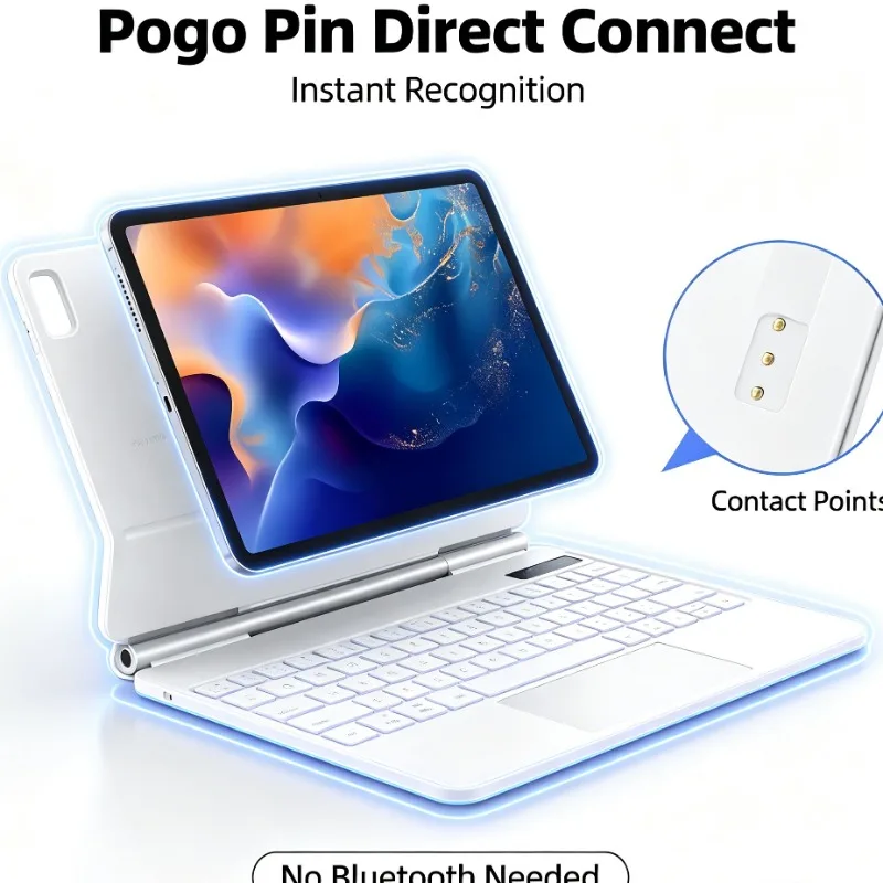 Stable Pogo Pin Direct Connect Keyboard Case Trackpad for iPad Pro 11 iPad Air 11 M3 iPad Air6 11 iPad Air 4 Air 5 10.9 Slim Cov