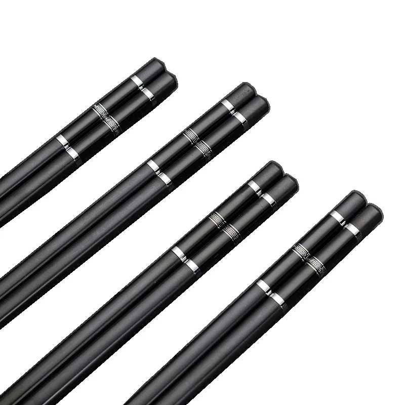 

Hotel special black alloy chopsticks wear-resistant and high temperature resistant Great Wall relief modern Chinese tableware