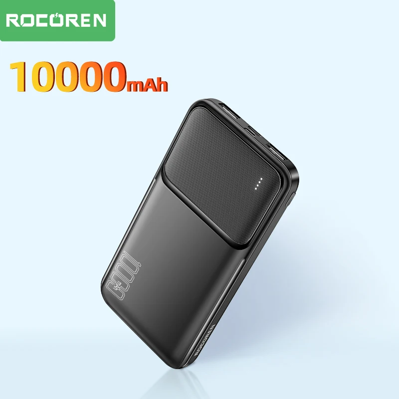 

Rocoren 10000mAh Power Bank Portable External Battery PoverBank Fast Charging Charger Powerbank For iPhone 15 Pro Max Samsung