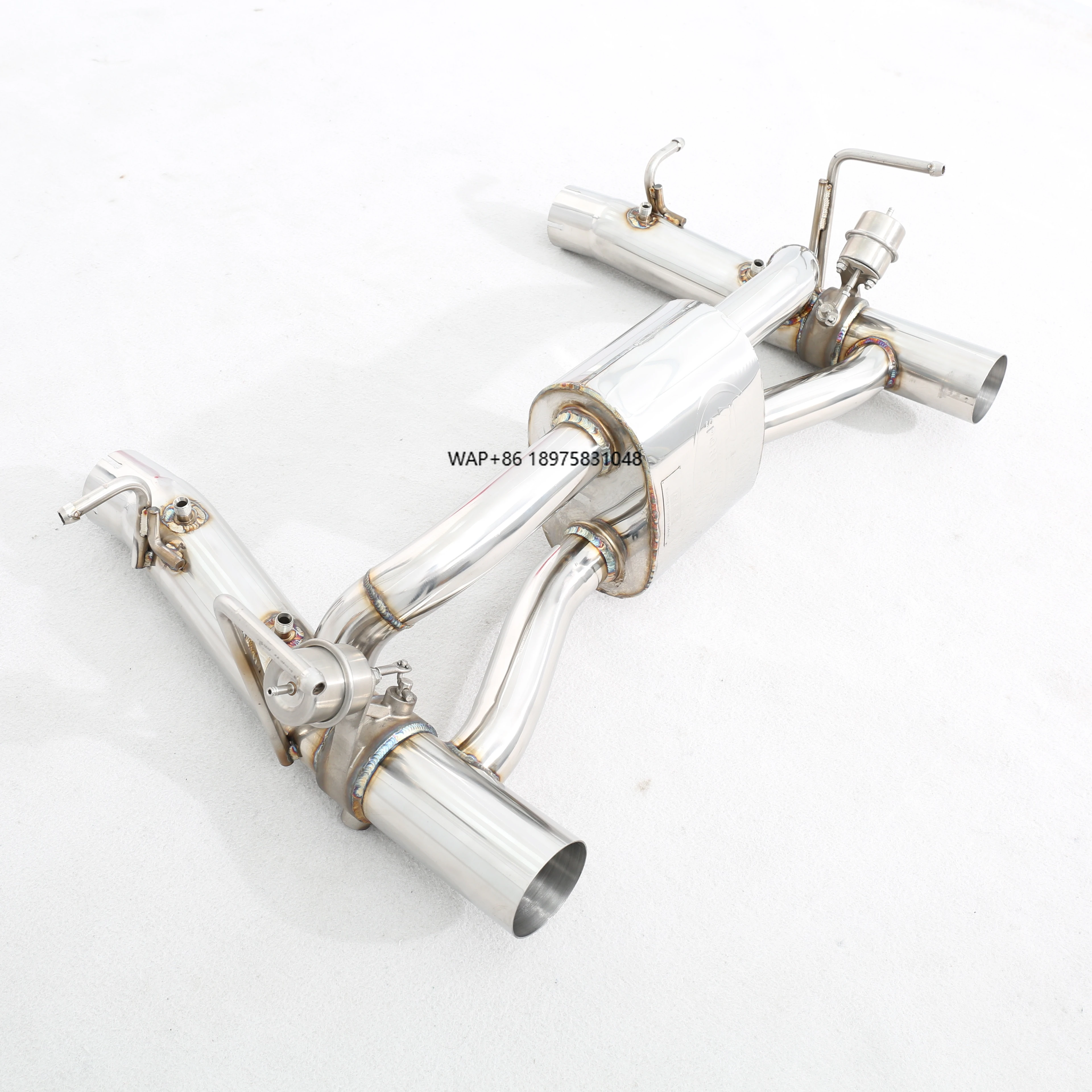 

Custom Designed 304 Stainless Steel Mirror Polished 1.5mm Thick Valved Exhaust System Perfect Fit for F8 3.9T V8 Engine