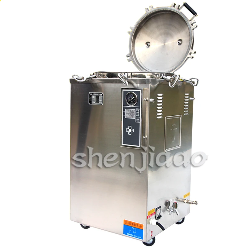 หม้อนึ่งฆ่าเชื้อไอน้ำอัตโนมัติแนวตั้งหน้าจอดิจิตอลหม้อนึ่งความดันสูง LS-35LD 2500W 1ชิ้น