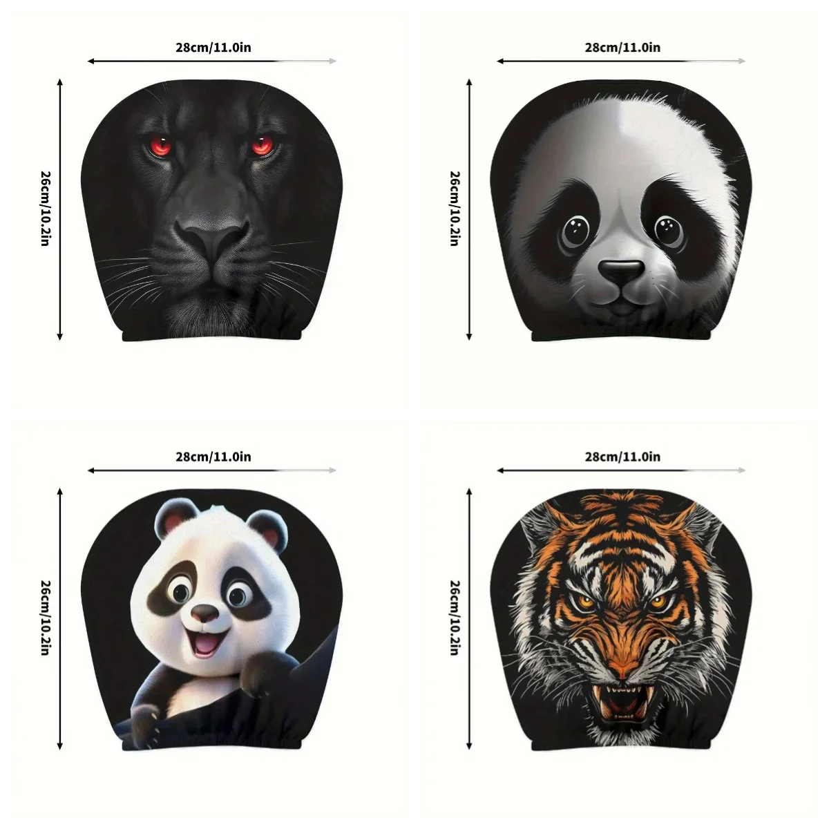 Two Pieces Of New Ultra Realistic Animal Headrest Covers Oil Proof Double Sided Car Headrest Covers Universal Elastic Mesh