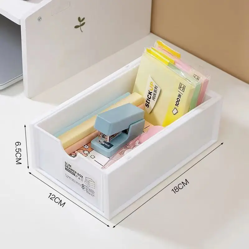 1PC Drawer Type Storage Box Under Desk Riser Organizer Simple Student Stationery Cosmetic Storage Case