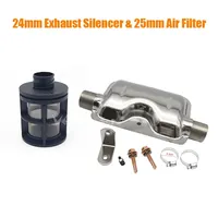 Car 25mm Air Filter + 24mm Exhaust Pipe Silencer Muffler Clamp Bracket Kit For Ebespacher Webasto Diesel Fuel Air Parking Heater