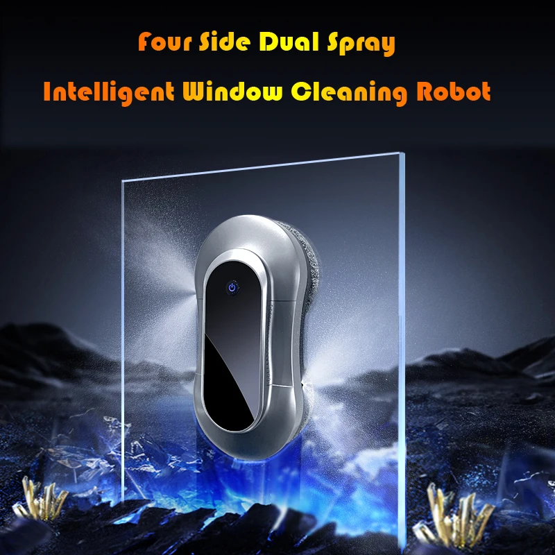 Ultra Thin Household Intelligent Window robot cleaner with remote control ultrasonic Automatic Water Spray Electric Vacuum Clean