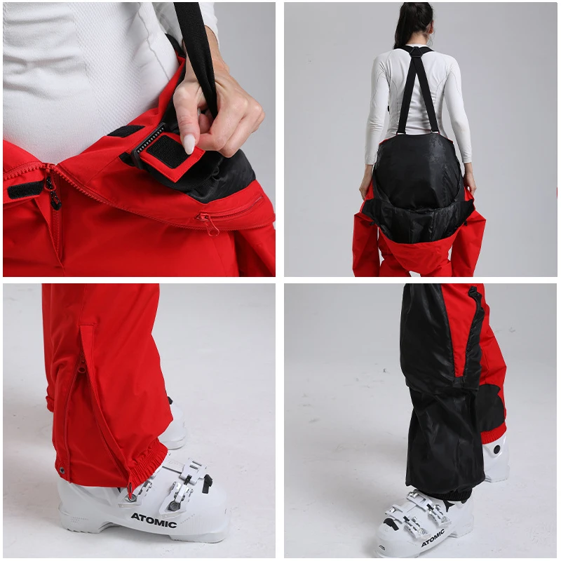 في الهواء الطلق الرياضة الجبلية الإناث التزلج بذلة الشتاء مقاوم للماء المرأة قطعة واحدة بدلة الثلوج يندبروف امرأة على الجليد وزرة