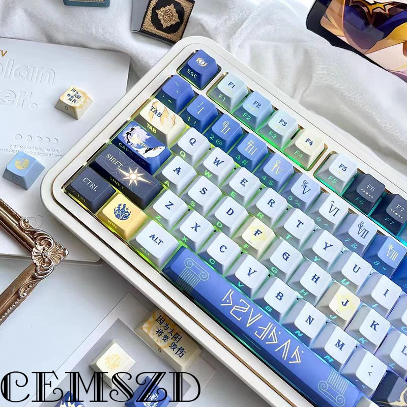 

Игра Honkai:Star Rail Khaslana Keycap Аксессуары для аниме, аниме механические колпачки для клавиатуры Тематические колпачки для клавиш Хэллоуин Рождественские подарки