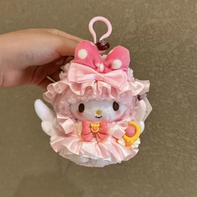 Sanrio Klavier Cartoon Weiches Plüschtier Engel Set Kleid Schlüsselanhänger Autoschlüssel Zubehör Handtasche Rucksack Dekoration Mädchen Weihnachtsgeschenk