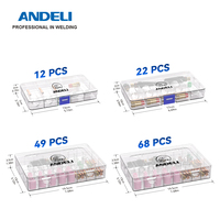 ANDELI TIG Welding Torch Accessories Nozzle Ring Cover Gas Lens Glass Cup Kit for WP17/18/26 Torch Welding Soldering Supplies