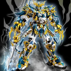 Phantom Ninja Ice Holy beast Blue dragon White Tiger Mecha deformation building blocks boy puzzle Kong robot doll toy