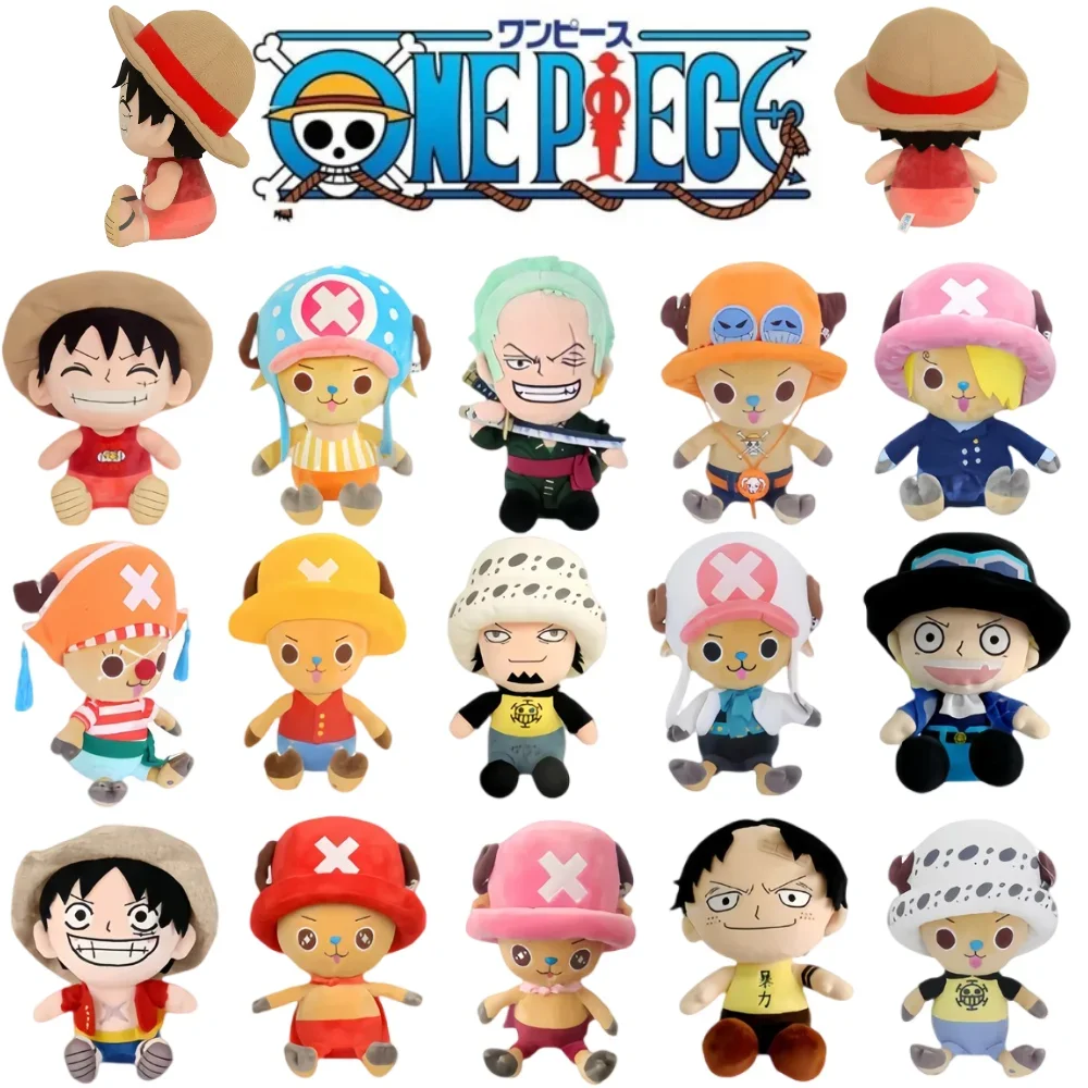 25cm Japanese Anime One Piece Original Plush Toys CartoonFigure Luffy Chopper Ace Roronoa Zoro Cute Stuffed Doll Kids Xmas Gifts