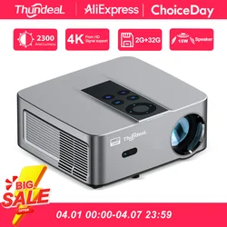 ThundeaL Full HD 1080P 4K Projector TD98W Mini Portable Android WiFi 2G 32G TD98 Mini Beam Projector 3D TV Home Theater Cinema