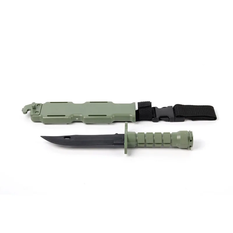 Tactical M9 Dagger Model Rubber Toy Knife Army Fan Collect CS Game Military Training Outdoor Plastic Bayonet Hunting Accessories