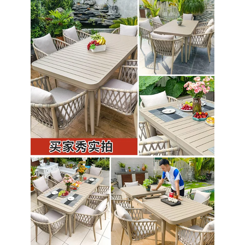 The product can be customized.Outdoor Nordic creative table and chairs, courtyard garden, courtyard, aluminum alloy open-ai