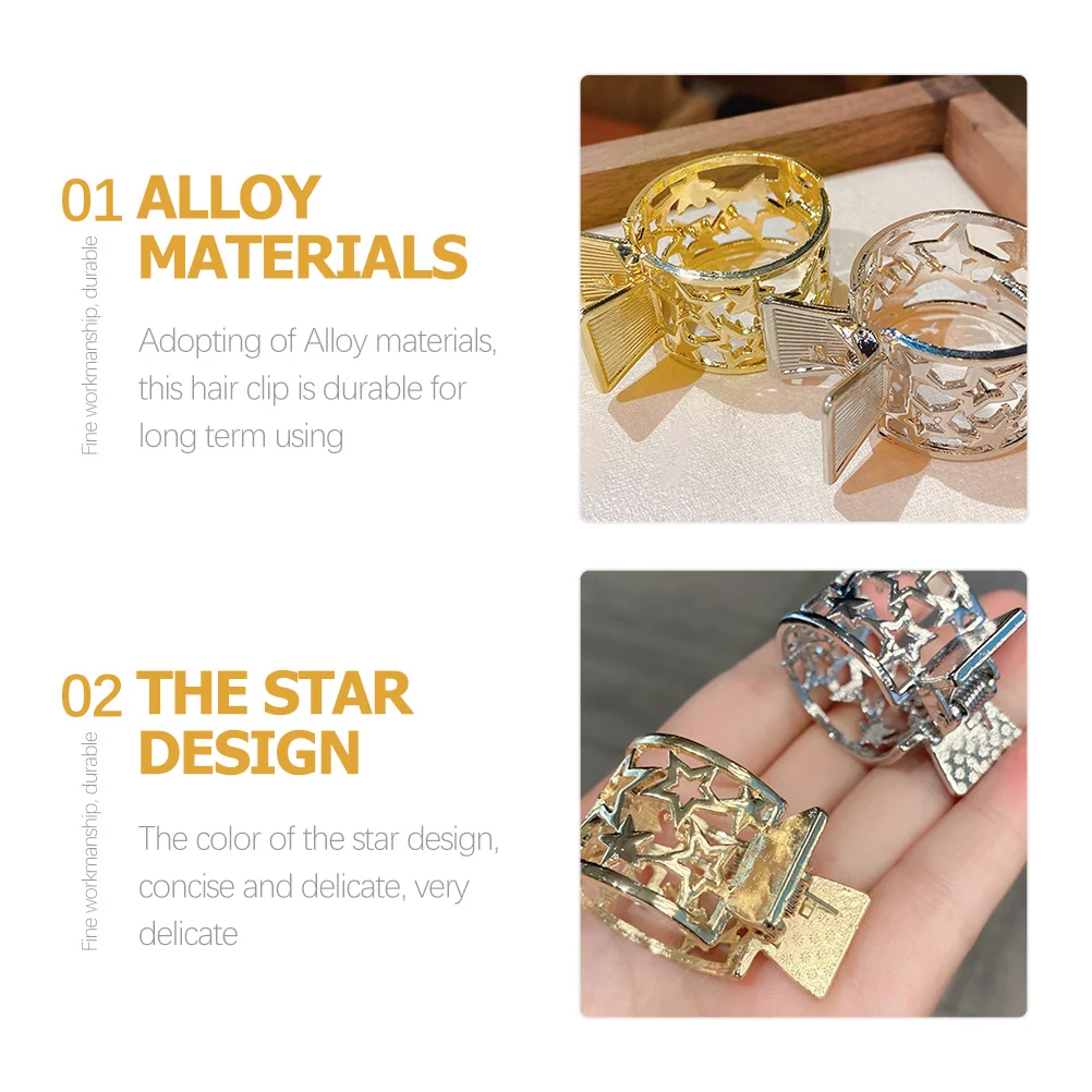 

2 шт. заколки для волос в форме звезды, маленькие зажимы для хвоста, аксессуары для волос для женщин, для вечеринок, свадеб, держатели для хвоста