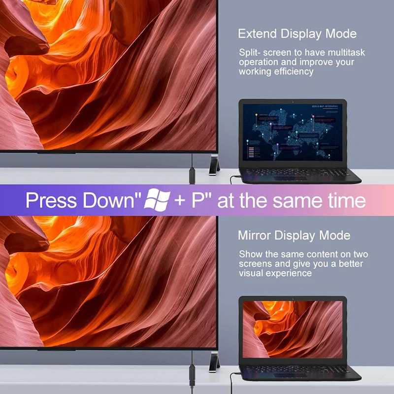 USB C to 4K UHD Adapter Type-C Thunderbolt3 to HD Display Converter Cable for USB3.1 DP ALT Mode Laptop SmartPhone Monitor HDTV