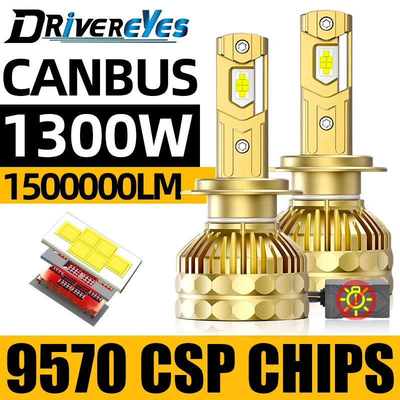 

1300W H4 H7 Светодиодная фара 1500000LM Canbus Автомобильная фара H1 H8 H11 HB3 HB4 9005 9006 9012 HIR2 CSP ЧИПЫ K5C Автоматические фары Противотуманные фары