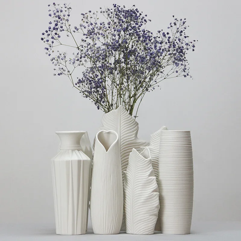 Home Nordic Ceramics Vase Simple Small Fresh Flower Pot Storage Bottle for Flowers Living Room Modern Home Decoration Ornaments